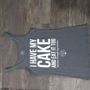 Fit & Thick Gray and white tank top